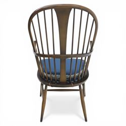 Ercol - mid century dark elm Windsor chair