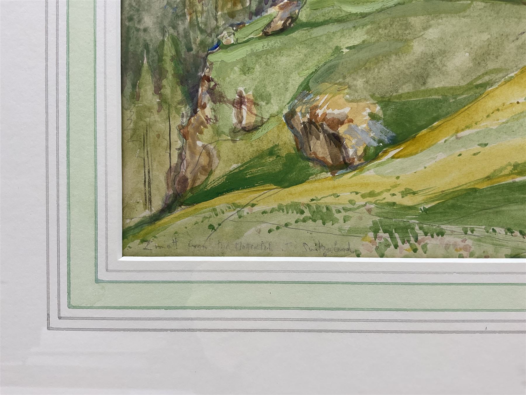 Cecil Arthur Hunt RWS RBA (British 1873-1965): 'Zermatt from the Matterhorn - Switzerland', watercolour signed and titled 25cm x 34cm