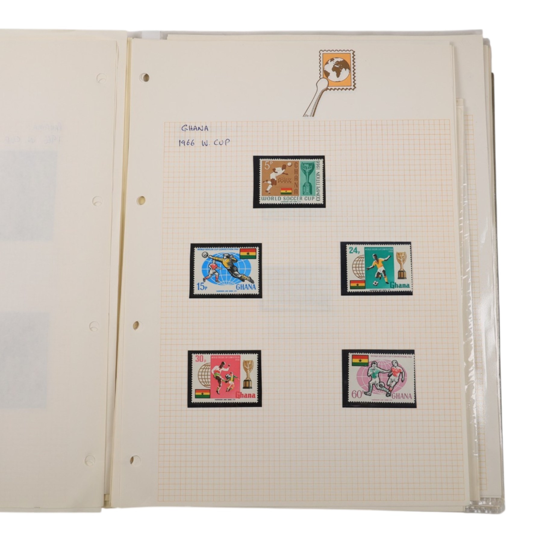 Football-themed stamps, including 'The World Cup Collection' in three folders, further first day covers, etc, in one box