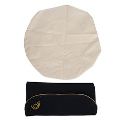 WWII French Chasseurs (Bonnet de Police) Forage cap, with yellow bugle insignia and piped ...