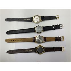 Ten manual wind wristwatches including Yeoman, Pinnacle, Avia, Walker & Hall, Argonaut, Roberts & Owen, Exactus, Uno, Amida and Elco