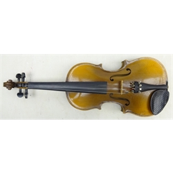  Czech violin, two-piece back with hard case   