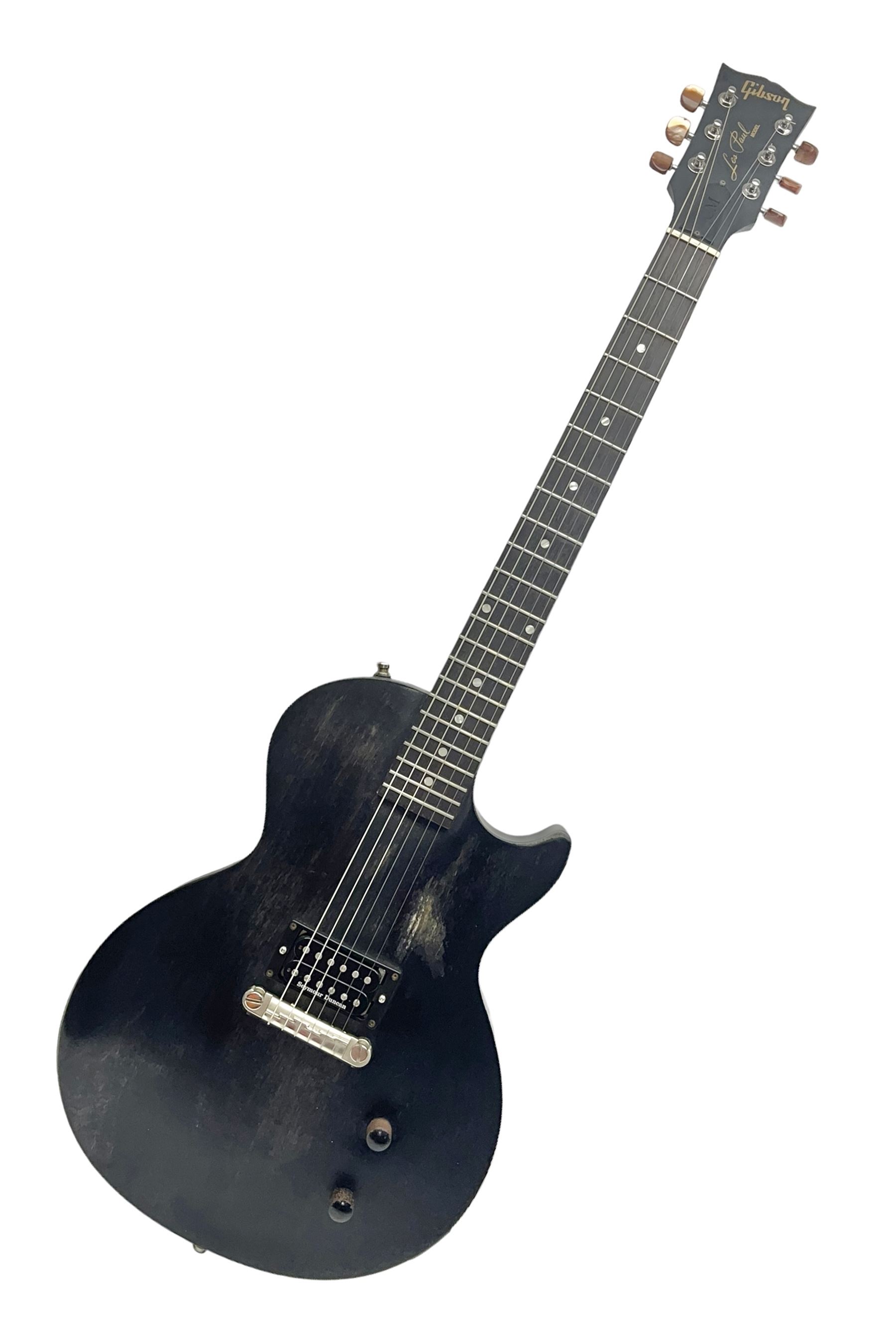 2015 American Les Paul CM (carved mahogany) electric guitar with ebonised finish, retro fitted with Seymour Duncan SH4 pick-up, serial no.150076417, L98cm overall; in Gibson soft carrying case.