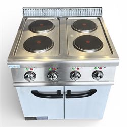 New - Adexa HRQ712, electric cooker with 4 burners and cabinet base 8kw 3 phase electric. 