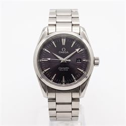 Omega Seamaster Aqua Terra gentleman's stainless steel quartz wristwatch, Ref. 196.1114, C...