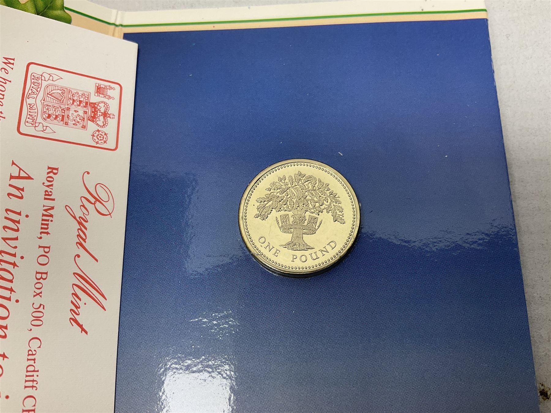 Two Great Britain and Northern Island proof sets dated 1970 and 1971, both with card cases, three 1986 Commonwealth Games commemorative two pound coins, in card folders, and six brilliant uncirculated one pound coins, in card folders