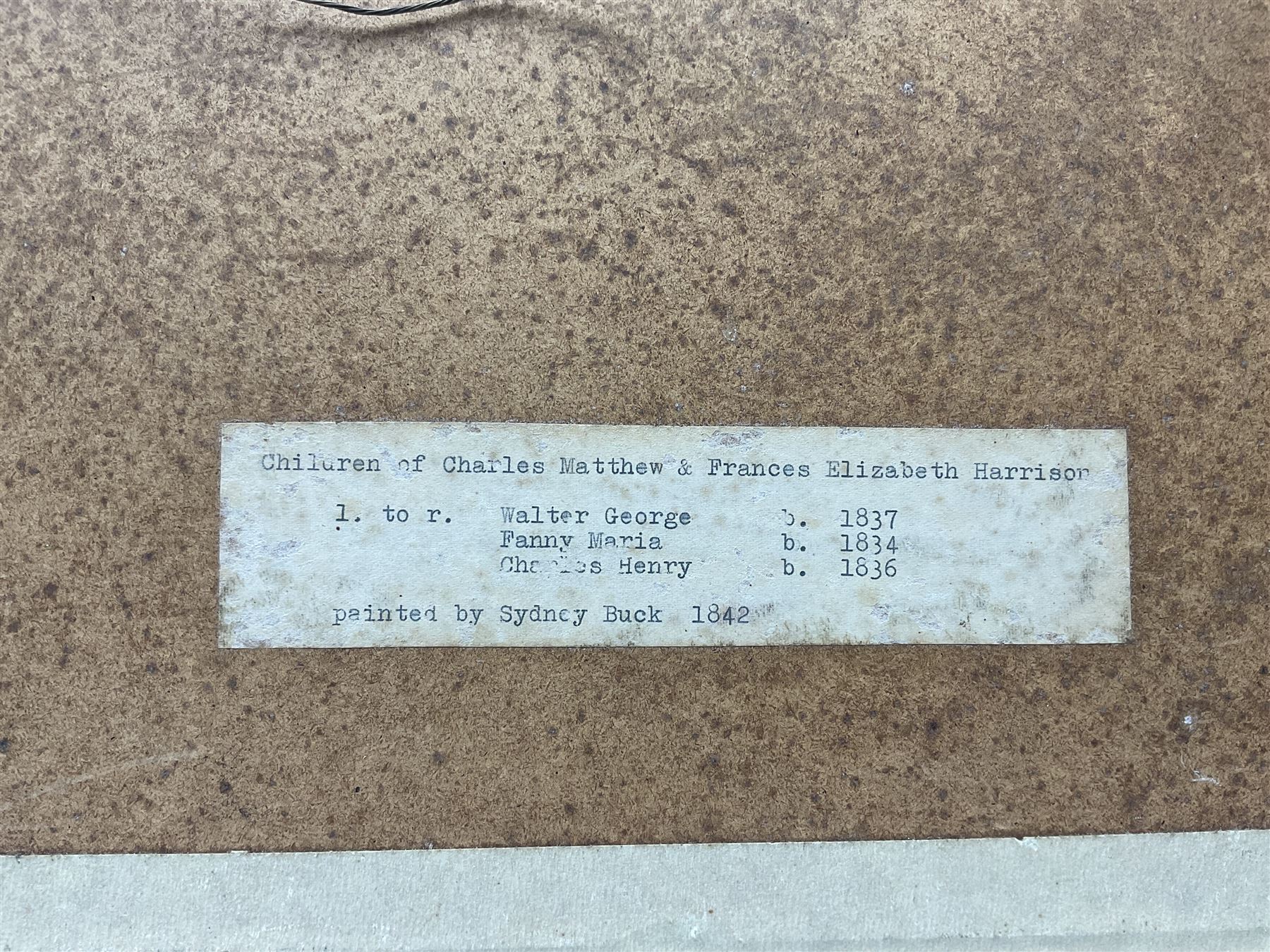 Sydney Buck (British fl.1839-1850): Children of Charles Matthew & Frances Elizabeth Harrison, pair watercolours signed and dated 1842 & 1847, 25cm x 26cm (2) (one unframed)