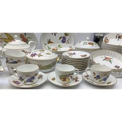 Royal Worcester Evesham pattern dinner and tea wares, comprising five tureens, seven coffee cup, ten tea cups and saucers, coffee pot, jug and various serving bowls etc, along with Royal Worcester Pastorale pattern tea ware, including ten cups and saucers, ten side plates etc.  .