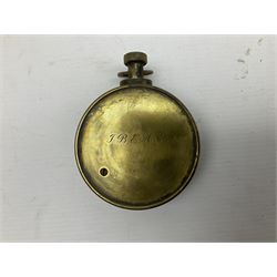 Surveying Aneroid barometer, the silvered dial detailed 'Elliot Bros, 101 St Martins Lane, London W.C 3258', 'Compensated', in brass case, D8cm