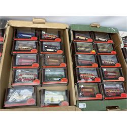 Forty Exclusive First Editions die-cast model buses, all boxed, in four boxes