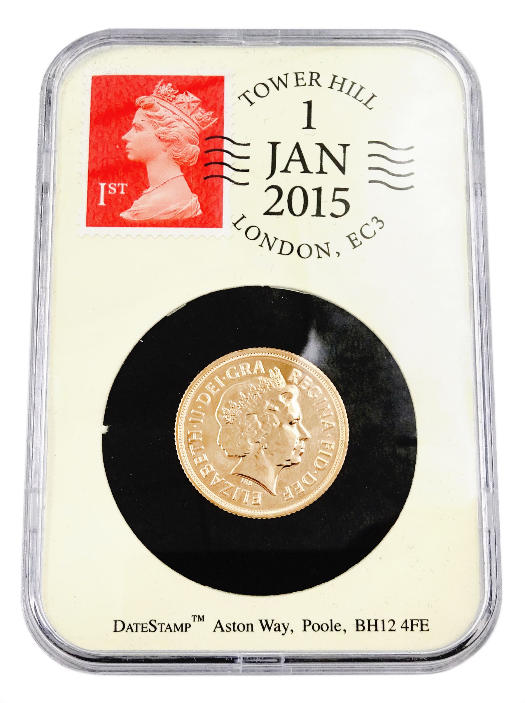 Queen Elizabeth II 2015 gold full sovereign coin, cased 