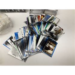 Collection of Star Trek collectors cards to include ‘Alternate Universe’ and ‘Q Continuum’ series, Star Wars cards etc housed in white album
and Harry Potter, Disney and other loose examples