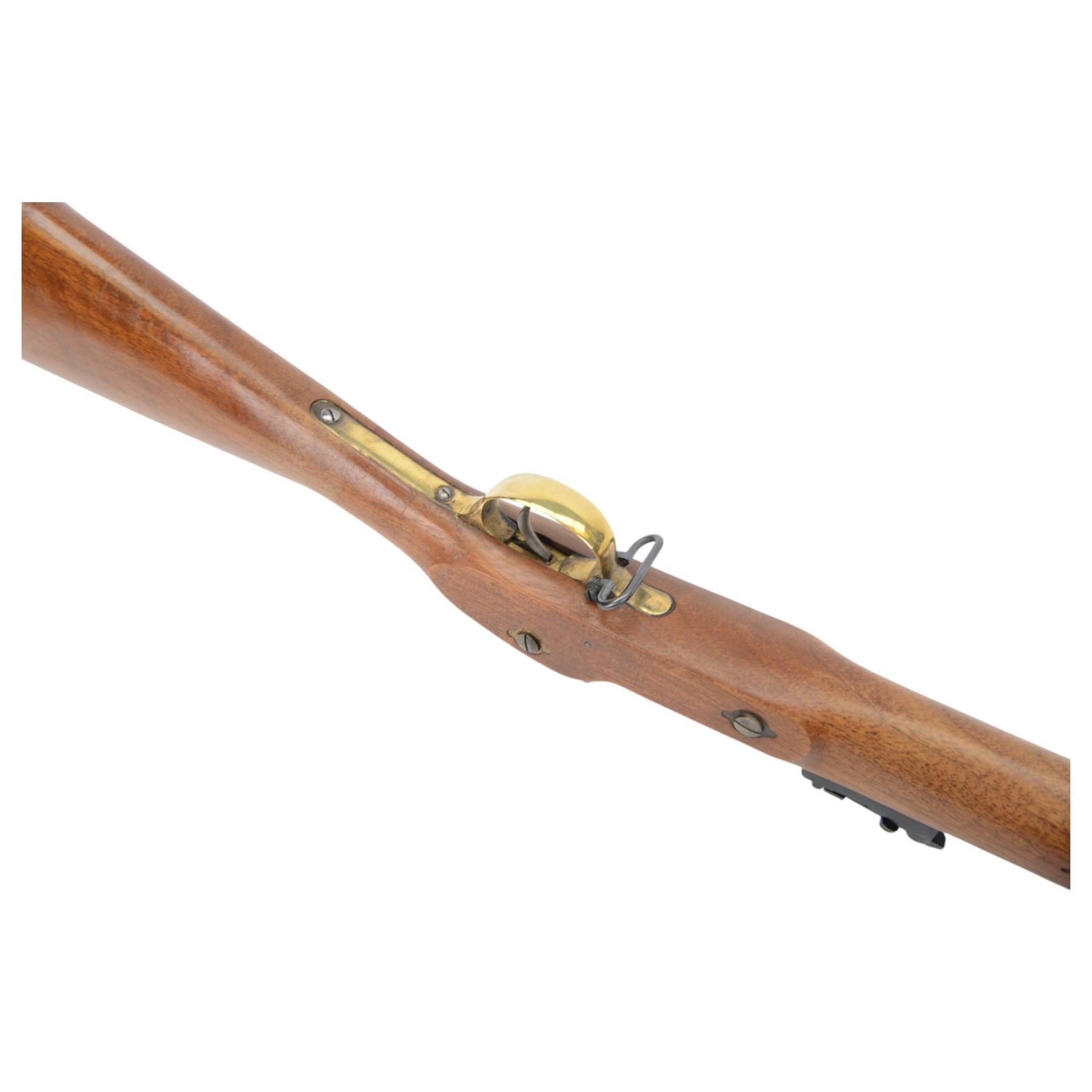 SECTION 1 FIREARMS CERTIFICATE REQUIRED - Parker Hale reproduction 1853 Enfield muzzle loading rifle, the 99cm barrel marked Parker-Hale Ltd, Birmingham England, fitted with ladder sight, secured by three bands, the lock plate marked Enfield 1853, with crowned PH, full stock with ramrod under, overall L140cm, serial no.6567 
