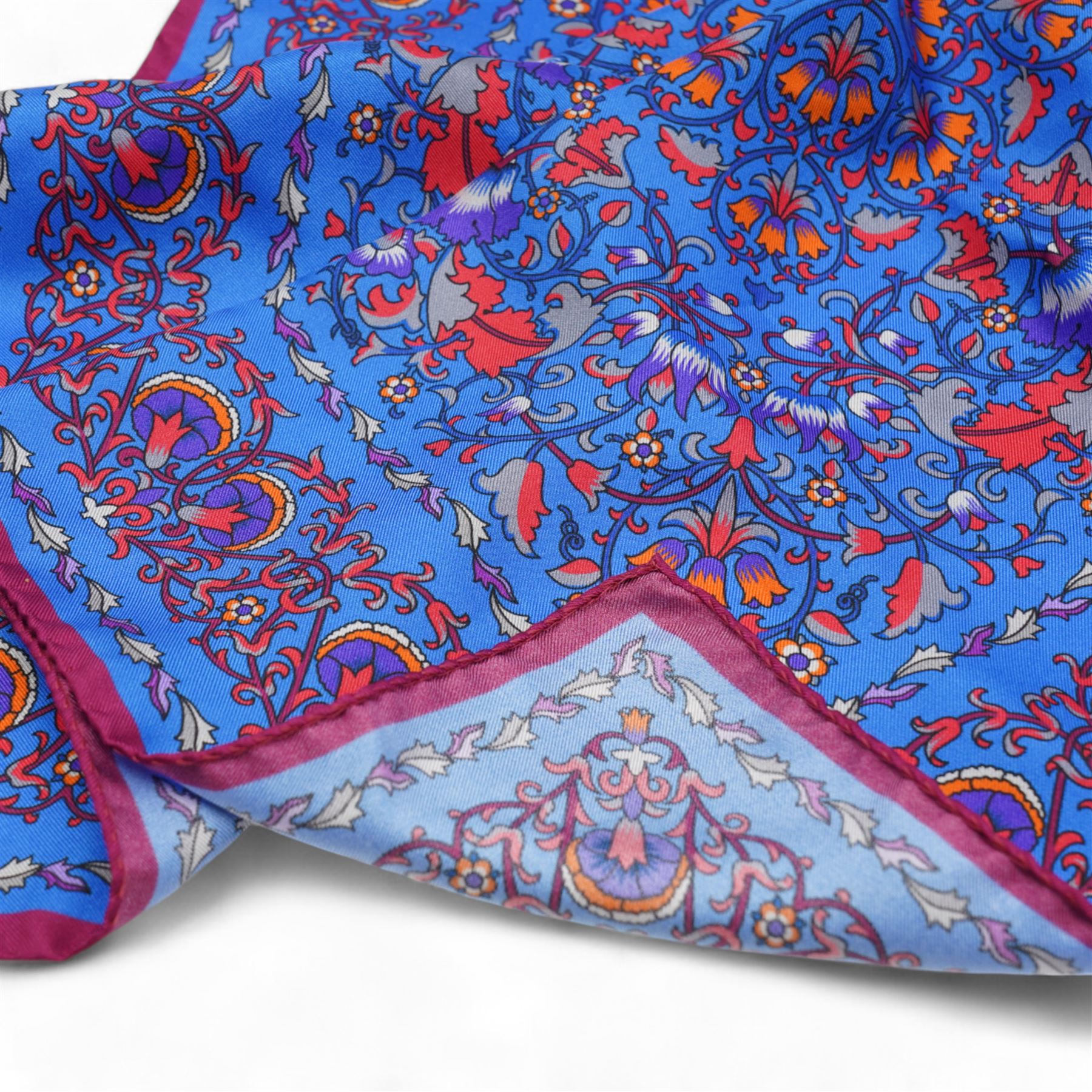 Two Liberty silk scarfs comprising 'Tanjore Gardens' and 'Lodden' both 45cm x 45cm, boxed (2) 