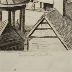 Frederick George Austin (British 1902-1990): An English Town, drypoint etching signed and inscribed 1st state in pencil, dated 1934 in the plate 15cm x 20cm (unframed)
Provenance: direct from the granddaughter of the artist