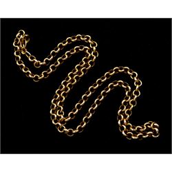 9ct gold rolo link chain necklace, stamped 375 