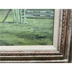 Clive Madgwick (British 1939-2005): Horse and Tractor Show at 'Hadleigh Show', pair oils on canvas signed, titled on artist's studio labels verso 34cm x 55cm (2)