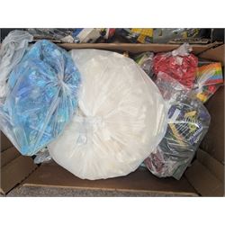 Large collection of loose Lego, including minifigures, together with three Lego ideas books, in five boxes