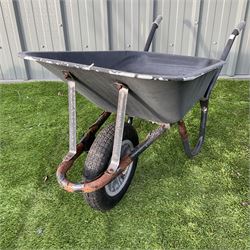 Pair of single and two tire metal wheelbarrows - THIS LOT IS TO BE COLLECTED BY APPOINTMENT FROM DUGGLEBY STORAGE, GREAT HILL, EASTFIELD, SCARBOROUGH, YO11 3TX