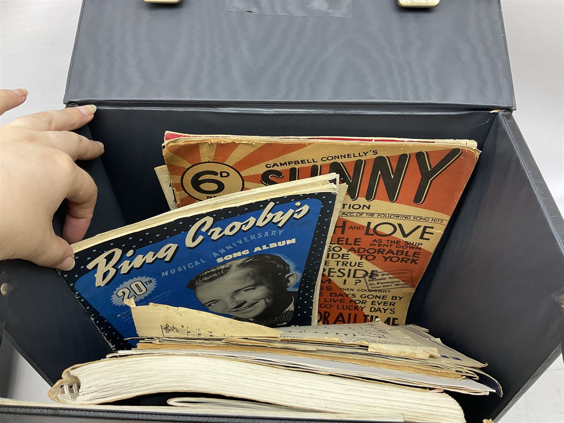 Sony PS1X310BT record player with original 2019 invoice; and quantity of sheet music in carrying case 