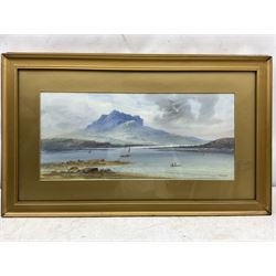 William Henry Earp (British 1831-1914): Highland Loch Scenes, pair watercolours signed 25cm x 56cm (2)
