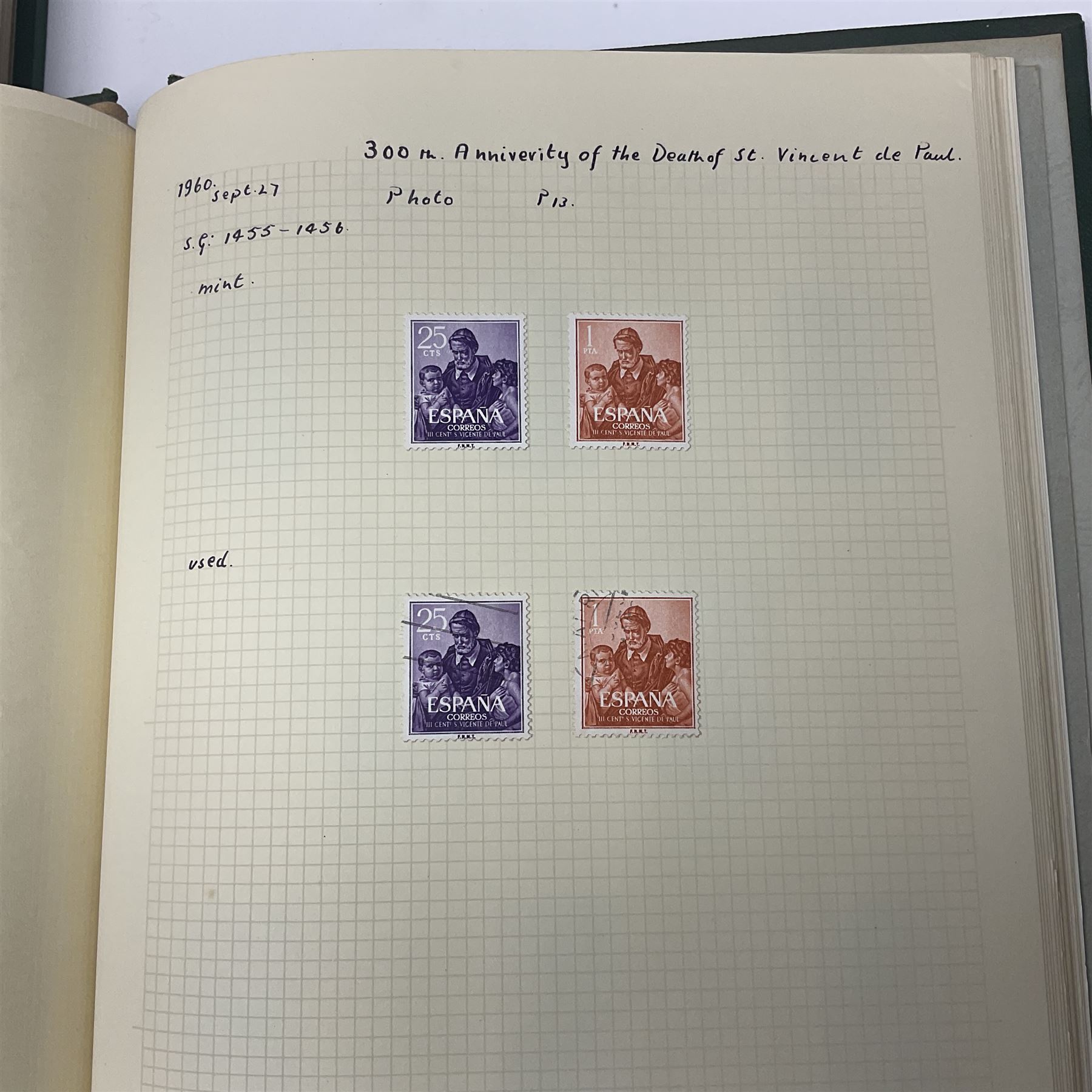 1850s and later mostly Spanish stamps including, imperf examples, some mint stamps, commemorative issues etc, housed in two albums 