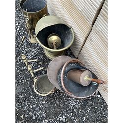 Collection of metal ware - copper coal scuttle, brass coal scuttle etc. - THIS LOT IS TO BE COLLECTED BY APPOINTMENT FROM DUGGLEBY STORAGE, GREAT HILL, EASTFIELD, SCARBOROUGH, YO11 3TX