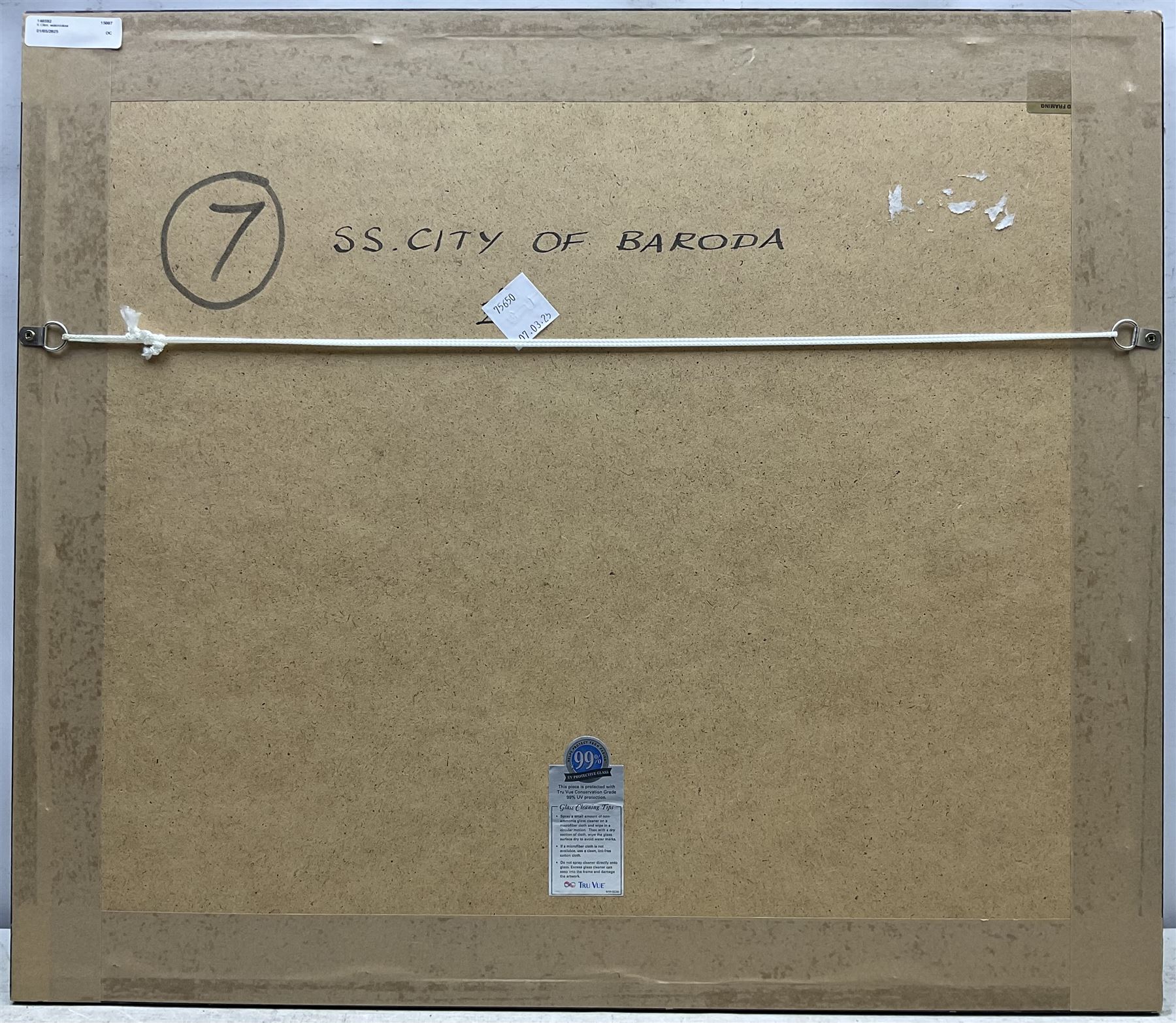 Keith Glen (British Contemporary): Screw Steamer 'City of Baroda' in Port, watercolour signed, titled verso 34cm x 43cm