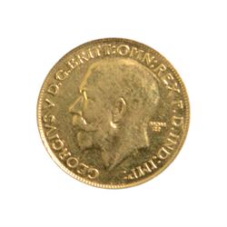 22ct gold cast copy of a King George V 1918 gold full sovereign coin