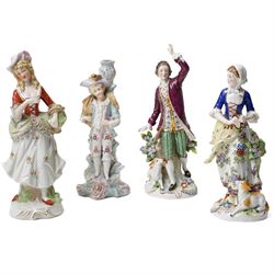 Pair of Samson of Paris male and female figures H26cm and two other figures