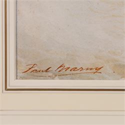 Paul Marny (French/British 1829-1914): Rough Seas off 'Filey Brigg', watercolour signed and titled 38cm x 65cm