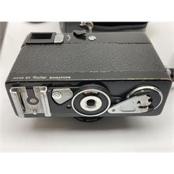 Rollei 35 S Compact Camera, black, with 'Rollei HFT 40mm f/2.8 Sonnar' lens, in leather case