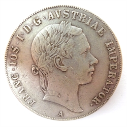  1856 Franz Josef I Thaler, 25.93 grams  