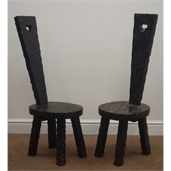  Two 20th century carved oak spinning chairs, W31cm  
