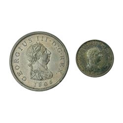 George III 1806 penny and halfpenny coins