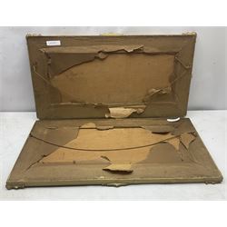 J Rogers (British 19th/20th century): Lake Scene and Coastal Scene, pair watercolours signed 20cm x 53cm (2)