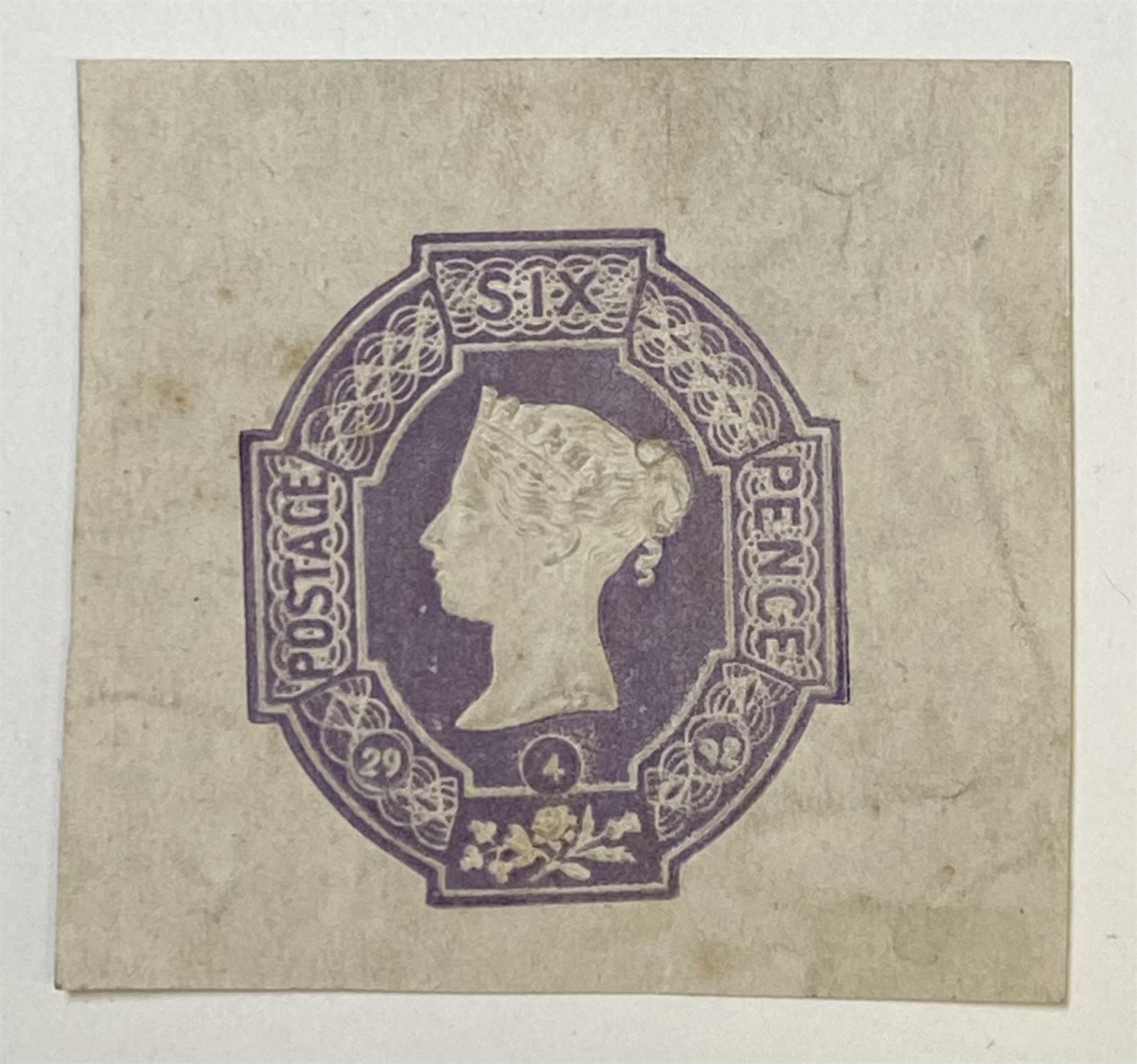 Great Britain Queen Victoria 1847-54 imperf six pence embossed stamp, unused, previously mounted