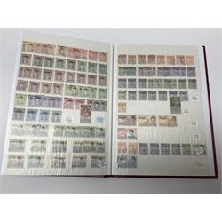 World stamps in ten stockbooks including North Borneo, Hong Kong, British Honduras, Queen Victoria and later Ceylon, Seychelles, Ascension including King George VI 1938 values to one shilling, Sudan, Iran, Egypt etc, used and mint stamps stamps seen 