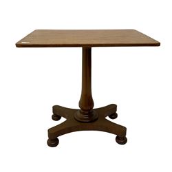 Early 19th century mahogany pedestal table, rectangular top