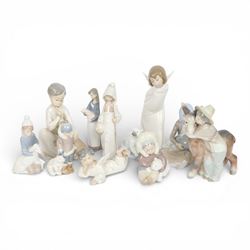 Collection of Lladro including Girl with Turkey 4569, Platero and Marcelino 1181, Eskimo B...
