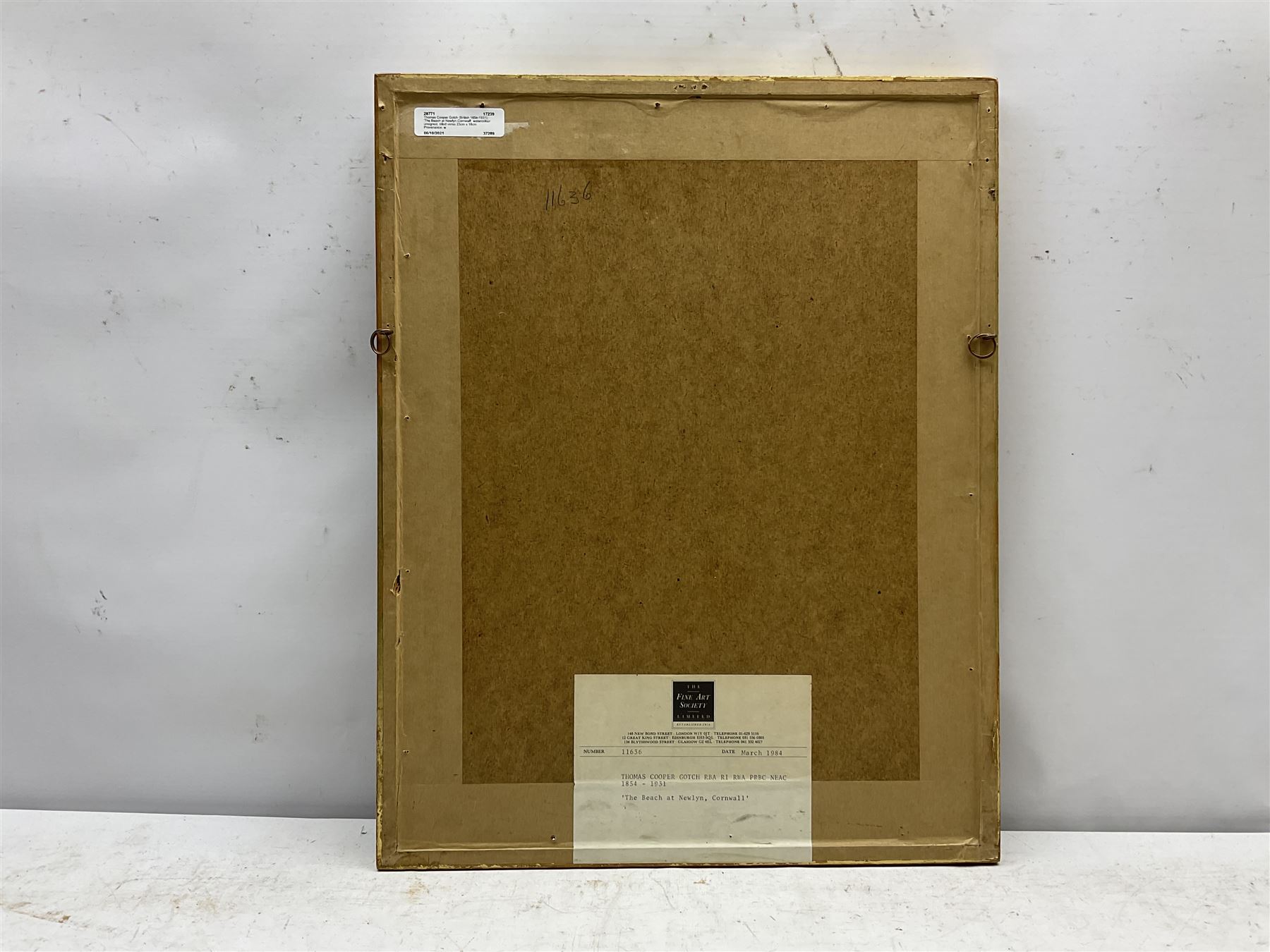 Thomas Cooper Gotch (Newlyn School 1854-1931): 'The Beach at Newlyn Cornwall', watercolour unsigned, titled verso 23cm x 18cm
Provenance: with The Fine Art Society, exh.March 1984 No.11636, label verso