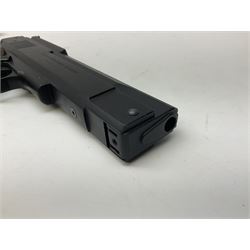 H. Weihrauch HW45 air pistol, .177 calibre, over-lever mechanism, chequered grip No.372679 L31cm; and quantity of pellets