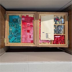 Quantity of OO gauge model railway, Meccano and other items and a pine toy box