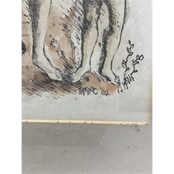 Ursula Vivian McCannell (British 1923-2015): 'Gypsy Family', hand-coloured lithograph signed with initials and dated ‘64 in pencil, titled on gallery label verso 34cm x 25cm 
Provenance: exh. England & Co, ‘Three Generations’, London 1989, label verso