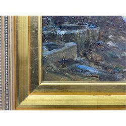 Frederic Stuart Richardson (Staithes Group 1855-1934): The Goose Girl, oil on canvas signed 29cm x 34cm