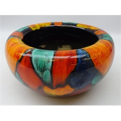  Poole pottery Concave bowl decorated in the Harlequin pattern, D23cm   