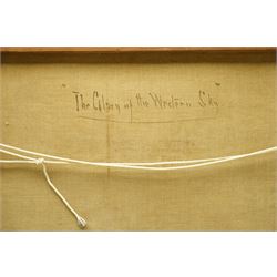 Frank Hider (British 1861-1933): 'The Glory of the Western Sky', oil on canvas signed, titled verso 29cm x 49cm