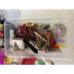 Collection of various toys to include Troll dolls, Guess Who, stuffed toy lion, Shark Chase, Shark Alert, Thomas and Friends Ready bed, and costume jewellery etc