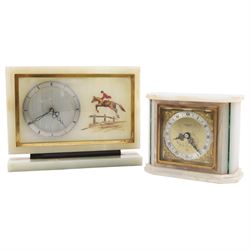 Early 20th century Smiths brass lantern clock, together with serval other mantel clocks