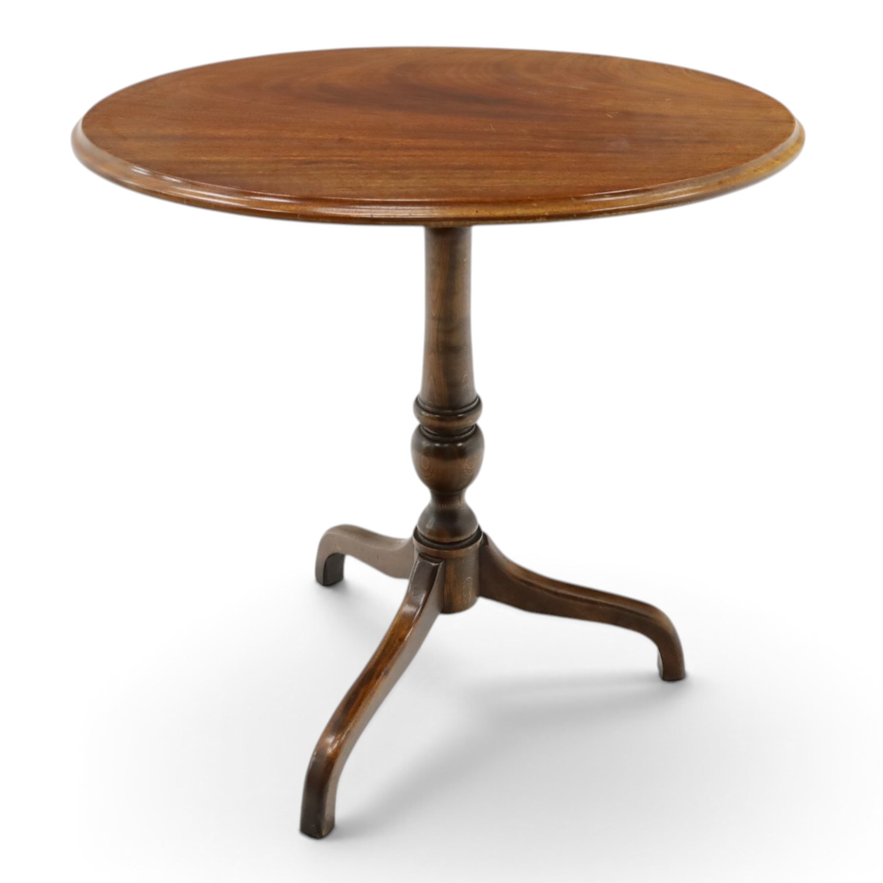 Georgian design mahogany and stained beech oval tilt-top tripod table